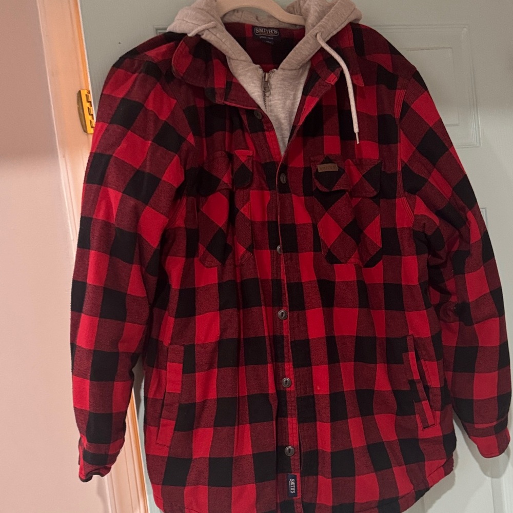 SMITH Red and Black Checkered Jacket